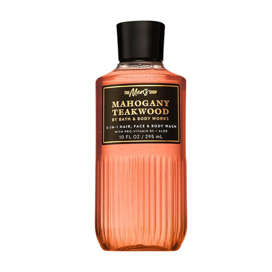 Bath & Body Works 3-in-1 Haar-, Gesichts- & Körperwäsche für Männer – Mahagoni Teakholz Duft, Herren-Shampoo & Reiniger mit Pro-Vitamin B5 & Aloe, warmer holziger & maskuliner Duft, 296 ml – 1er Pack