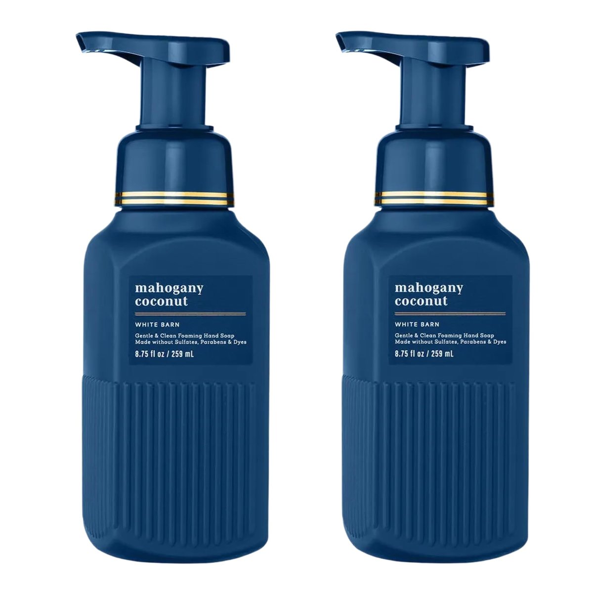 Bath & Body Works Sanfte & Reinigende Schaumseife, Mahagoni-Kokosnuss-Duft, nicht austrocknend, ohne Sulfate und Parabene, Schaumhandseife für Küche und Bad, 2 x 259 ml