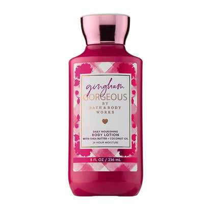 Bath & Body Works Gingham Gorgeous Body Lotion – Leichte tägliche Feuchtigkeitspflege mit Sheabutter & Kokosöl, Duft nach Erdbeeren, Pfingstrosen & Pfirsichnektar, 236 ml - 1 Packung