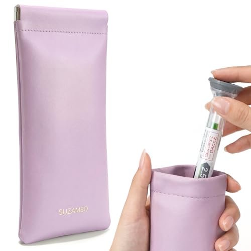 Insulin-Kühlbox Reiseetui TSA-zugelassen, tragbare Insulin-Aufbewahrungstasche für 2 Insulin-Pens & Zepbound & Mounjaro Injektor-Pens, Diabetikerzubehör (Lila)