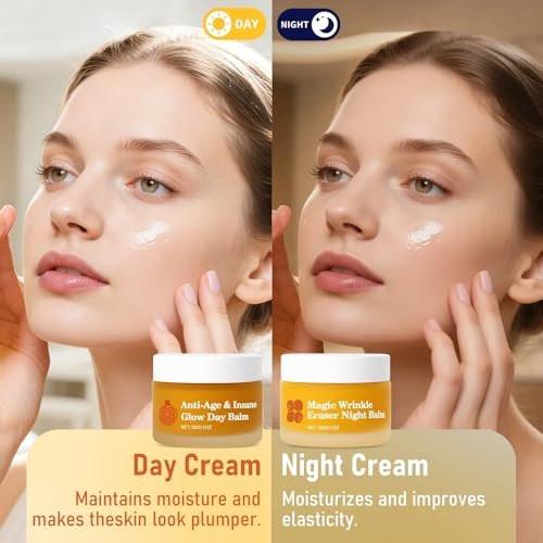 KOAVDMT Organics Mature Skin System – 4-in-1 Set mit Gesichtsbalsam für reife Haut, feuchtigkeitsspendend & nährend, organische Formel für strahlende & feste Haut (4 Stück)