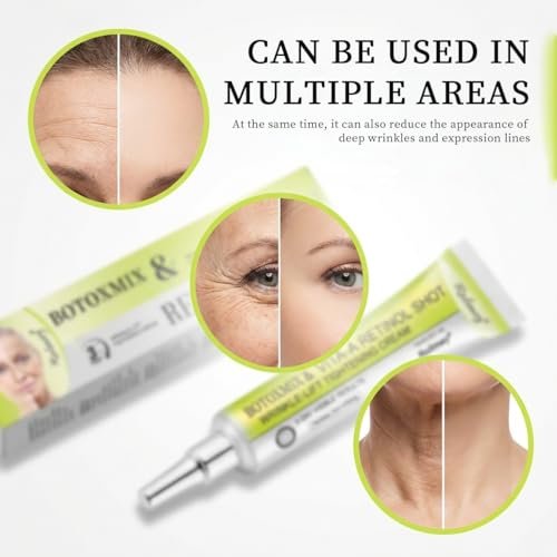 Botoxmix & Vita-A Retinol Shot Faltenglättende Straffungscreme, Fortschrittliche Retinol Körperlotion, Anti-Falten Creme - Natürlicher Porenverfeinerer für alle Hauttypen, 15 ml (2 Flaschen)