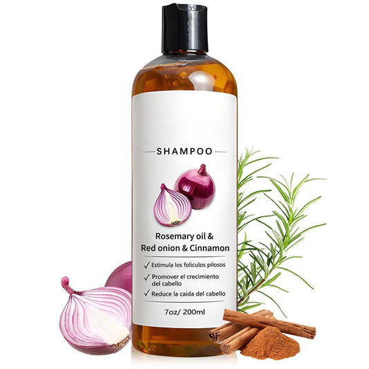 Zwiebel-Shampoo für Männer mit Rosmarinöl, rote Zwiebel, Zimtextrakt – Stärkt Haarwurzeln, fördert Haarwachstum, beugt Haarausfall vor – für dickeres und längeres Haar (2 Liter)