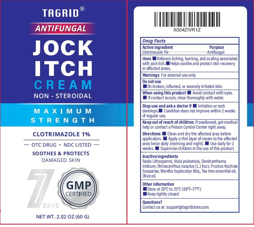 TAGRID Antimykotische Creme gegen Jock Itch: Extra starke Clotrimazol Creme mit Teebaumöl – 2 Unzen