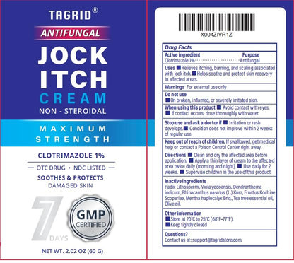TAGRID Antimykotische Creme gegen Jock Itch: Extra starke Clotrimazol Creme mit Teebaumöl – 2 Unzen
