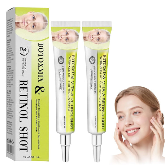 2er-Pack Botoxmix & Vita-A Retinol Shot Wrinkle-Lift Straffende Creme – Anti-Aging Gesichtscreme mit Retinol-Booster, Porenverfeinerer, Faltenglättung, Hautstraffung