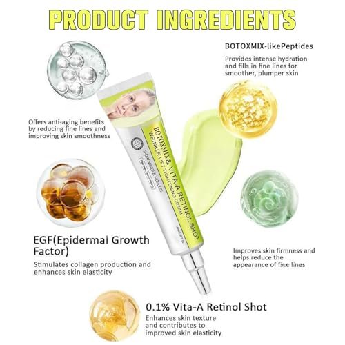 2er-Pack Botoxmix & Vita-A Retinol Shot Wrinkle-Lift Straffende Creme – Anti-Aging Gesichtscreme mit Retinol-Booster, Porenverfeinerer, Faltenglättung, Hautstraffung