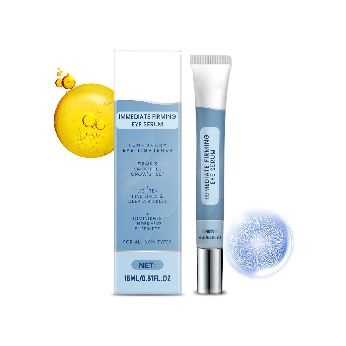 Sofort straffendes Augenserum – Anti-Aging Augencreme gegen Tränensäcke, dunkle Augenringe, Schwellungen & Falten – Reduziert sichtbar feine Linien & Krähenfüße mit Faltenglättungsformel