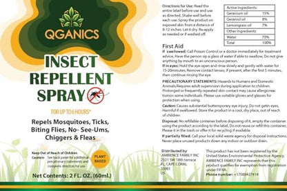 Mückenschutzspray für den Körper 2er-Pack, pflanzliches Insektenspray Reisegröße, DEET-frei, Insektenschutzspray für die Haut 2 x 60 ml