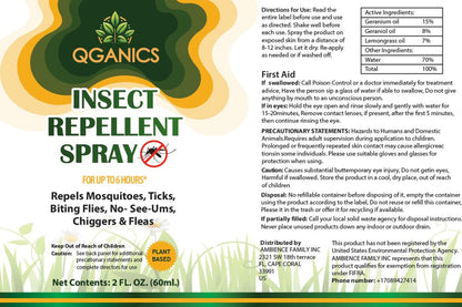 Mückenschutzspray für den Körper 2er-Pack, pflanzliches Insektenspray Reisegröße, DEET-frei, Insektenschutzspray für die Haut 2 x 60 ml
