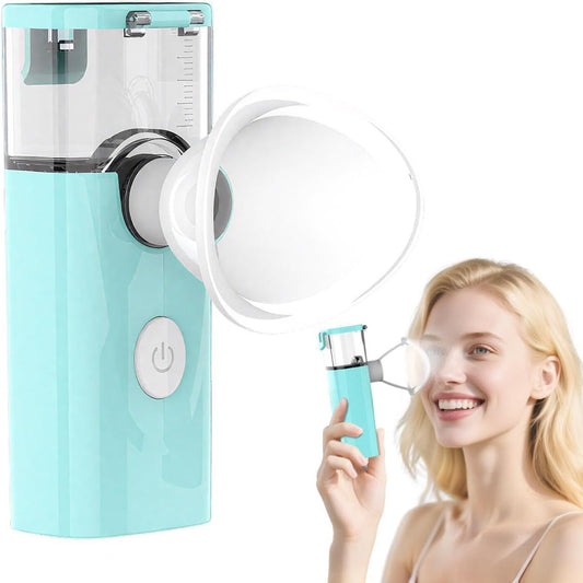 2-in-1 Nano-Gesichts- und Augennebel – Wiederaufladbarer Kühlnebelzerstäuber für Wimpernverlängerungen, Make-up-Fixierung & Hautfeuchtigkeit – Tragbares Handgerät mit sichtbarem Wassertank