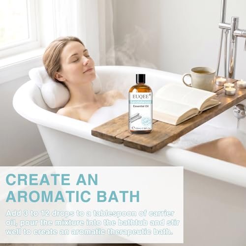 EUQEE 100ml Sandelholz Ätherisches Öl – Reines Sandelholzöl für Diffuser, Massage, Seifen- und Kerzenherstellung sowie Haut- und Haarpflege – 100 ml