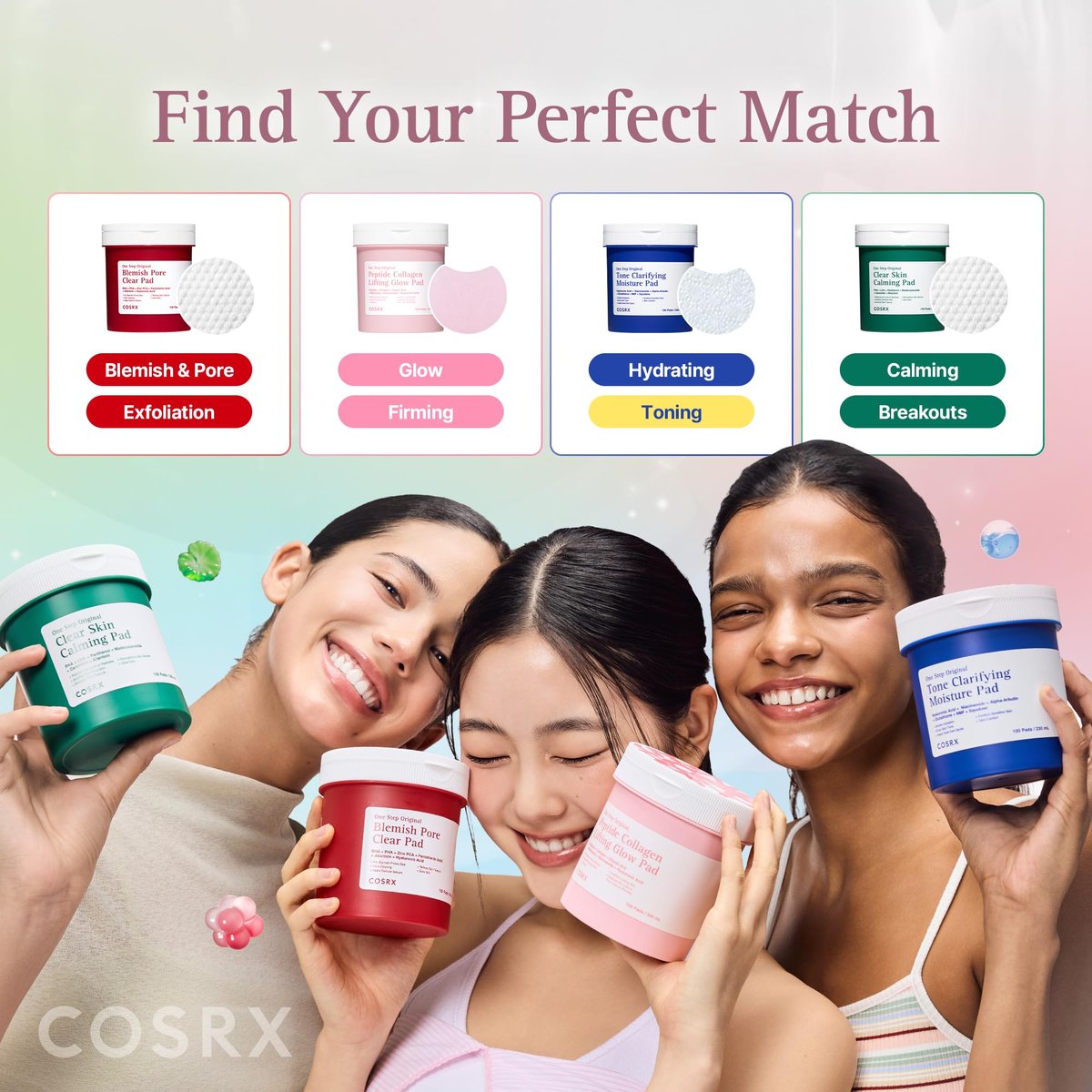 COSRX OneStep Original Clear Skin Calming Pad – 100 Pads mit 82% Grüntee-Wasser, Cica, PHA & LHA für sanftes Peeling, beruhigende & stärkende Gesichtspflege