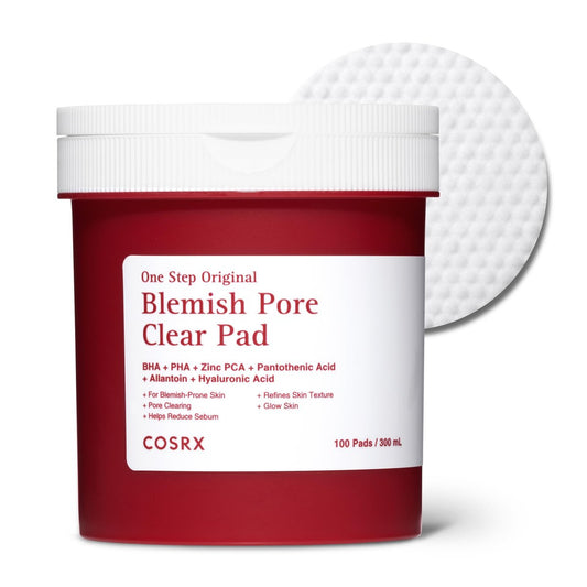 COSRX OneStep Original Blemish Pore Clear Pad – 100 Pads, Dual-Sided Peeling Pad für Peeling, Porenpflege & Feuchtigkeit mit BHA, PHA & Zink PCA & 5 Hyaluronsäuren, Koreanische Hautpflege