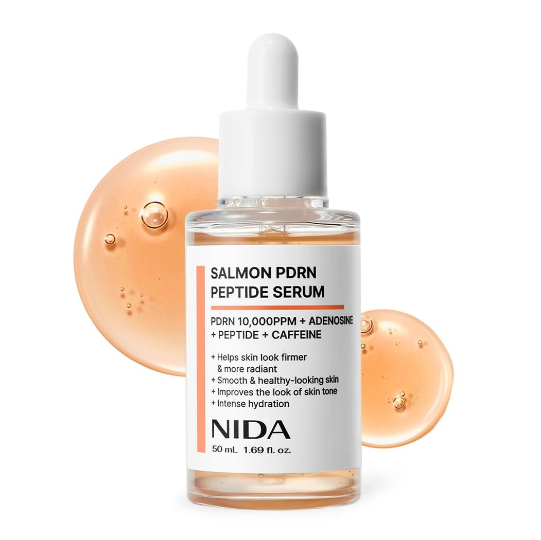 NIDA Salmon PDRN Peptide Serum – Straffend & Feuchtigkeitsspendend mit Lachs-DNA, Peptiden, Adenosin & Koffein (50 ml)