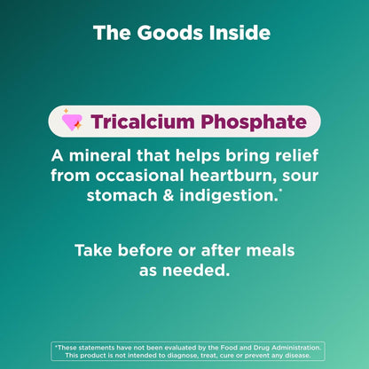 OLLY Heartburn Helper Gummis – Schnelle Linderung bei gelegentlichem Sodbrennen, Tricalciumphosphat, Beeriger Frischegeschmack, 20 Portionen – 40 Stück