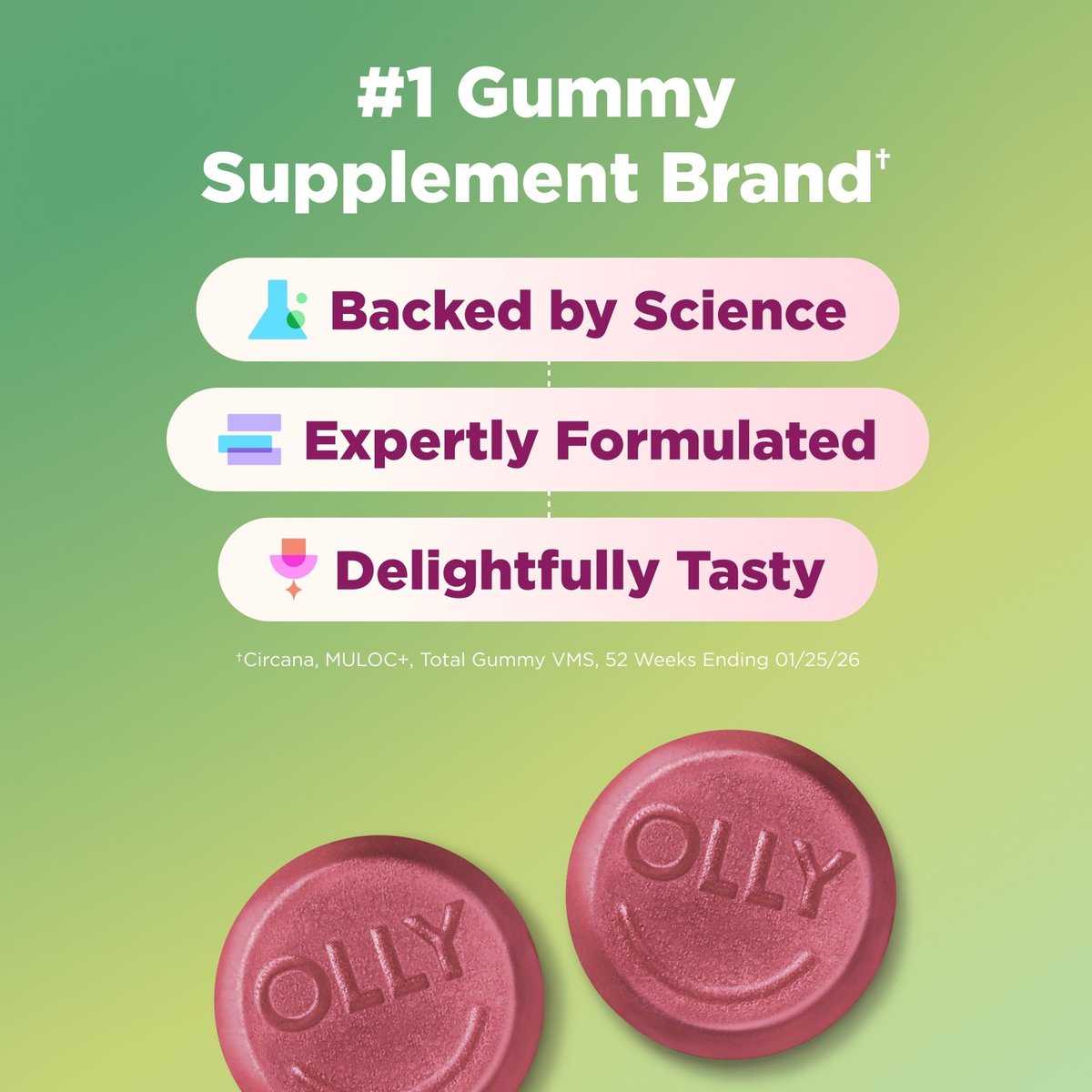 OLLY Heartburn Helper Gummis – Schnelle Linderung bei gelegentlichem Sodbrennen, Tricalciumphosphat, Beeriger Frischegeschmack, 20 Portionen – 40 Stück