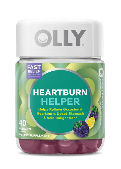 OLLY Heartburn Helper Gummis – Schnelle Linderung bei gelegentlichem Sodbrennen, Tricalciumphosphat, Beeriger Frischegeschmack, 20 Portionen – 40 Stück