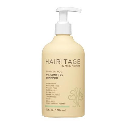 Hairitage Oil Control Clarifying Shampoo – Entfernt Rückstände, Feuchtigkeitsspendend, Leicht, mit Aloe Vera, Probiotika, Papaya, Sulfatfrei & Farbsicher, Vegan – 390 ml