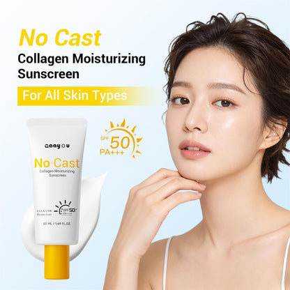 Feuchtigkeitsspendende Sonnencreme SPF50 PA++++ mit Kollagen und Hyaluronsäure – Ölfrei, kein Weißstich, für empfindliche Haut