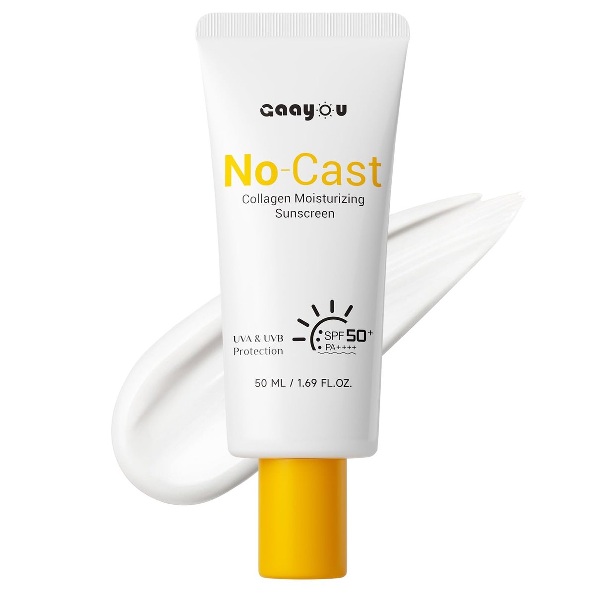 Feuchtigkeitsspendende Sonnencreme SPF50 PA++++ mit Kollagen und Hyaluronsäure – Ölfrei, kein Weißstich, für empfindliche Haut