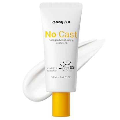 Feuchtigkeitsspendende Sonnencreme SPF50 PA++++ mit Kollagen und Hyaluronsäure – Ölfrei, kein Weißstich, für empfindliche Haut