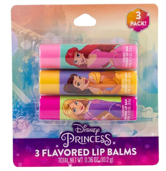 Disney Princess Lippenbalsam Set – Himbeere, Kirsche & Zitrone – Feuchtigkeitsspendende Lippenpflege für Kinder – 3er-Geschenkset