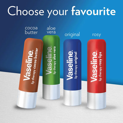 Vaseline Lip Therapy Cocoa Butter Lippenbalsam, Twin Stick, 48 Stunden Feuchtigkeitsversorgung, 2 Stück