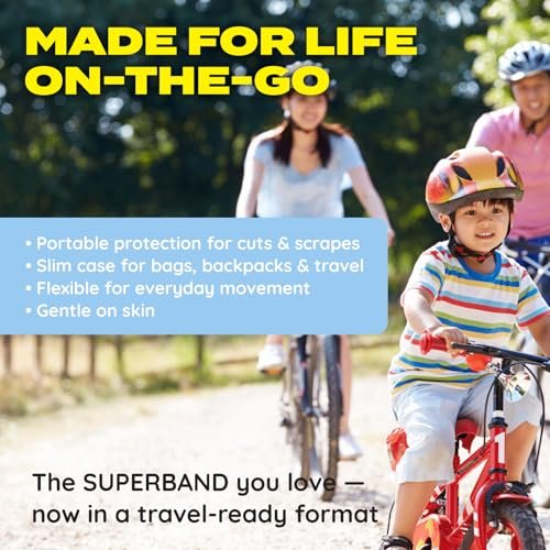 SUPERBAND On-The-Go | Wasserfeste Hydrokolloid-Pflaster (2,2 x 1,4 Zoll) | Schnelle Heilung von Blasen, Schürfwunden & Insektenstichen | Ultra-flexible Outdoor-Erste-Hilfe | 10 Stück