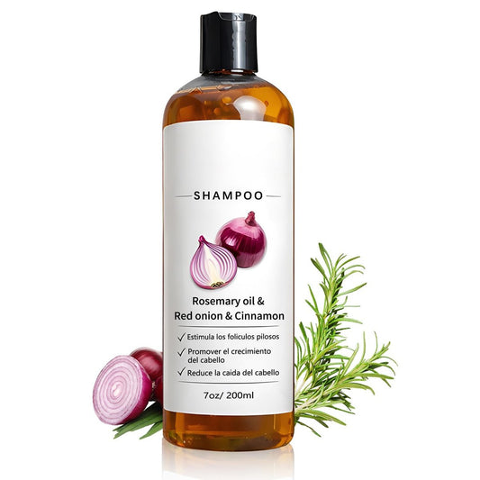 LEDeng Excalvo Shampoo mit Rosmarinöl, roter Zwiebel und Zimtextrakt – Onion Shampoo für Haarwachstum, stärkeres, dichteres und längeres Haar für Frauen und Männer