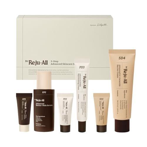 Dr.Reju-All Advanced Skincare System – Komplettes Geschenkset mit HPR Retinol Serum, PDRN Creme, Ceramid Barrier Creme – Koreanische Hautpflege, Reisegröße inklusive – Tägliche Anti-Aging-Routine