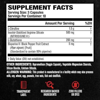 Jacked Factory N.O. XT – Stickstoffmonoxid-Booster für Männer mit Nitrosigine, L-Arginin & L-Citrullin – 30 Kapseln
