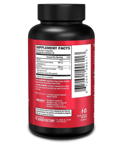 Jacked Factory N.O. XT – Stickstoffmonoxid-Booster für Männer mit Nitrosigine, L-Arginin & L-Citrullin – 30 Kapseln