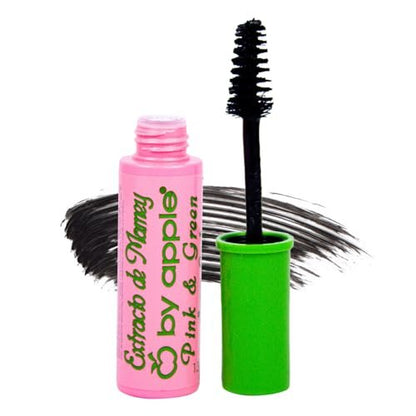 BY APPLE Super Lash Mascara – Schwarz mit grün-pinker Tube für natürlich definierte Wimpern