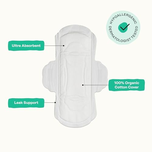 Honey Pot - Kräuter-Slipeinlagen für Frauen - Regulärer Fluss mit Flügeln - Angereichert mit ätherischen Ölen für kühlenden Effekt & Bio-Baumwollbezug – Mittelgroße Packung - Damenhygiene - 32 Stück