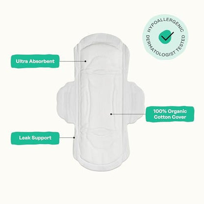 Honey Pot - Kräuter-Slipeinlagen für Frauen - Regulärer Fluss mit Flügeln - Angereichert mit ätherischen Ölen für kühlenden Effekt & Bio-Baumwollbezug – Mittelgroße Packung - Damenhygiene - 32 Stück