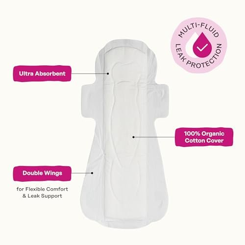 Honey Pot – Perimenopause Binden für den ganzen Tag und die ganze Nacht – 100 % Bio-Baumwoll-Deckblatt – Damenhygiene – Mehrfach-Flüssigkeitsaufnahme – Harmonisierungskräuter mit Traubensilberkerze, Salbei und Rotklee – 11 Stück