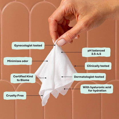 Honey Pot - Feminine Wipes - Tägliche pH-Balance, Duft- & Sulfatfreie Tücher für Intimbereich, Körper oder Gesicht - Hygieneartikel - Kühlend, 30 Stück