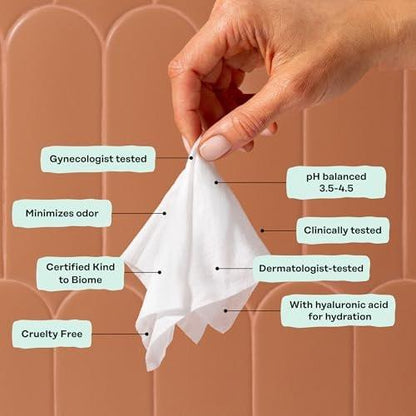 Honey Pot - Feminine Wipes - Tägliche pH-Balance, Duft- & Sulfatfreie Tücher für Intimbereich, Körper oder Gesicht - Hygieneartikel - Kühlend, 30 Stück
