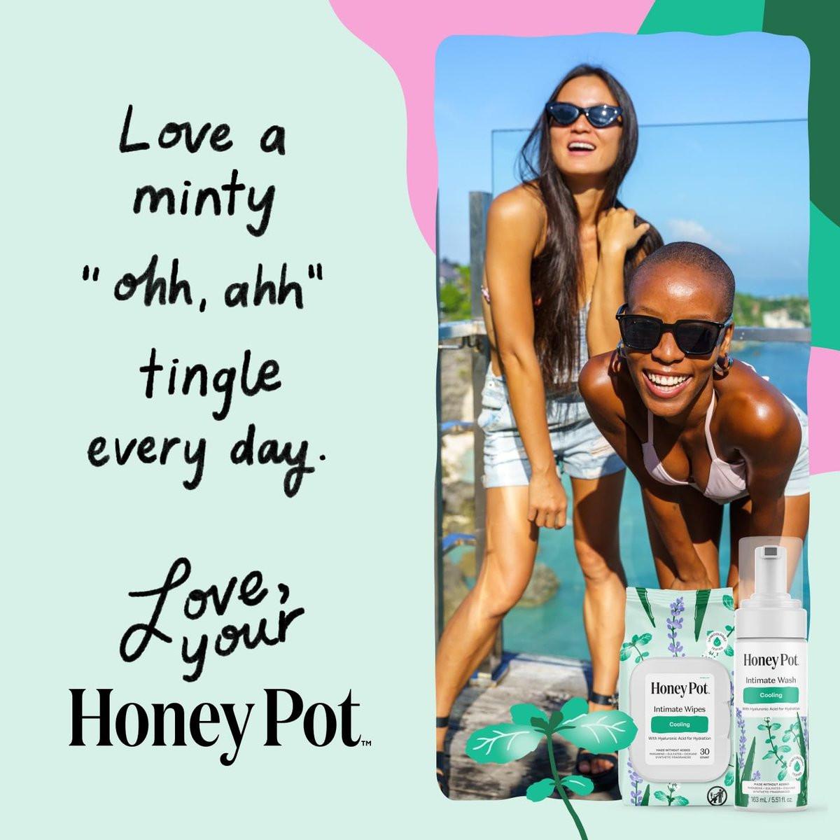 Honey Pot - Feminine Wipes - Tägliche pH-Balance, Duft- & Sulfatfreie Tücher für Intimbereich, Körper oder Gesicht - Hygieneartikel - Kühlend, 30 Stück