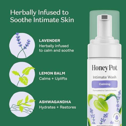 Honey Pot - Intimwaschgel - Kräuterinfusion – Nicht kühlend - Für empfindliche Hauttypen - pH-ausgeglichene pflanzliche Hygiene - Beruhigend - 163 ml