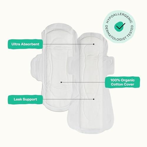 Honey Pot - Kräuter-Slipeinlagen für Frauen - Reguläre & nächtliche Blutung mit Flügeln - Angereichert mit ätherischen Ölen für Kühleffekt & Bio-Baumwollabdeckung – Mittelpack - Damenhygiene - 16 Stück