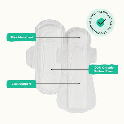 Honey Pot - Kräuter-Slipeinlagen für Frauen - Reguläre & nächtliche Blutung mit Flügeln - Angereichert mit ätherischen Ölen für Kühleffekt & Bio-Baumwollabdeckung – Mittelpack - Damenhygiene - 16 Stück