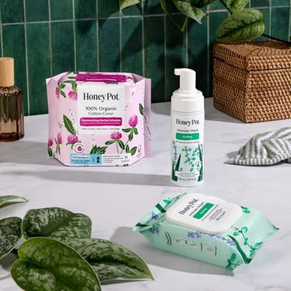 Honey Pot - Femininwasch - Kräuterinfusion - Kühlender Effekt - Für empfindliche Hauttypen - pH-ausgeglichene pflanzliche Hygiene - Kühlend - 5,51 Fl Oz