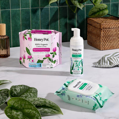 Honey Pot - Femininwasch - Kräuterinfusion - Kühlender Effekt - Für empfindliche Hauttypen - pH-ausgeglichene pflanzliche Hygiene - Kühlend - 5,51 Fl Oz