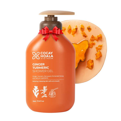 Kurkuma Peeling Duschgel mit Ingwer & Centella – Sanftes Duschgel für empfindliche Haut, feuchtigkeitsspendend & tiefenreinigend, paraben- & silikonfrei, 500 ml