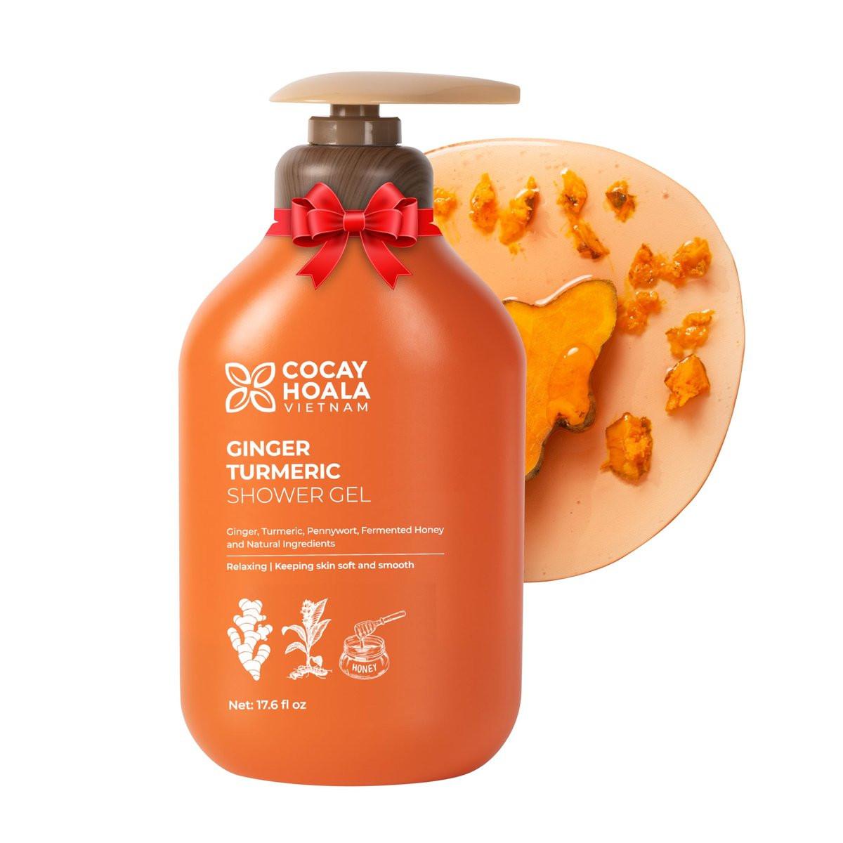 Kurkuma Peeling Duschgel mit Ingwer & Centella – Sanftes Duschgel für empfindliche Haut, feuchtigkeitsspendend & tiefenreinigend, paraben- & silikonfrei, 500 ml