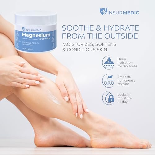 Magnesium-Creme für Neuropathie - Nachtpflege mit Lavendel gegen Muskelkrämpfe, Nervenschmerzen und Verspannungen - Beruhigende Topical Lotion für Füße, Beine und Rücken
