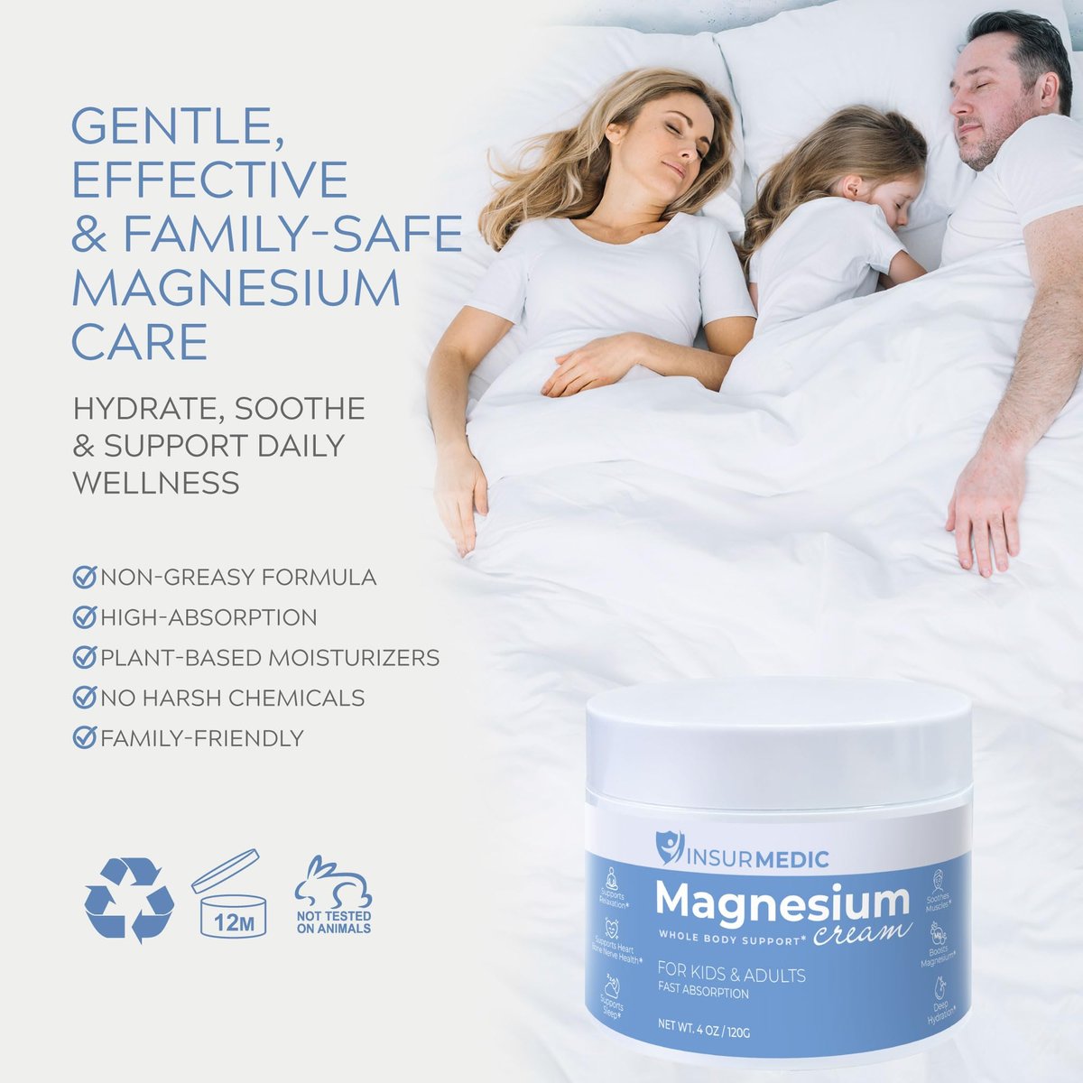 Magnesium-Creme für Neuropathie - Nachtpflege mit Lavendel gegen Muskelkrämpfe, Nervenschmerzen und Verspannungen - Beruhigende Topical Lotion für Füße, Beine und Rücken