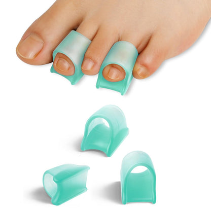 TASZOOS Hammer Zeh Richtigsteller für Damen & Herren - Gel Zehenstrecker - Zehenschienen - Korrektur von gekrümmten, gekräuselten, krummen, Krallen- und Hammerzehen - 3 verschiedene Größen (S/M/L) - 6 Stück (Grün)